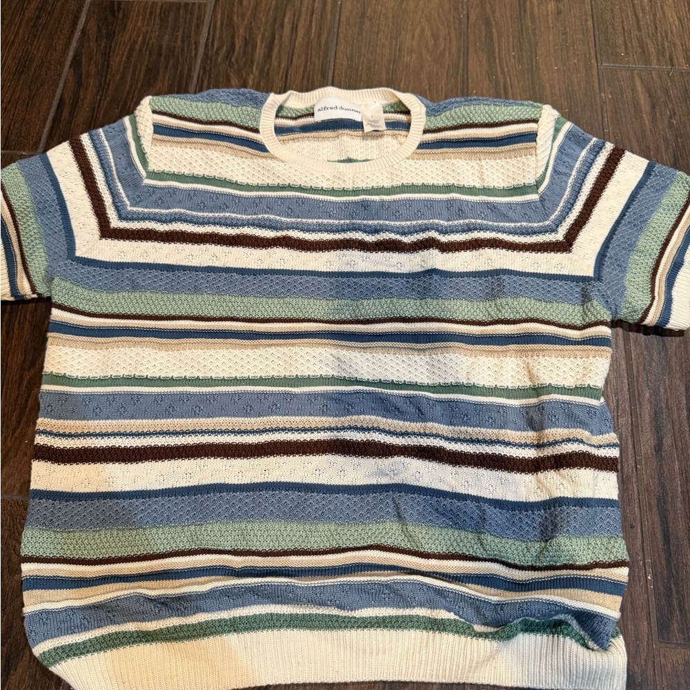 Alfred Dunner Men's Crewneck Sweater - Blue, Brown, Cream